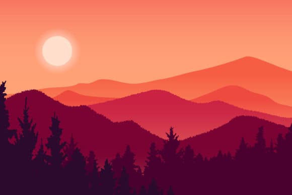Sunset in the mountains